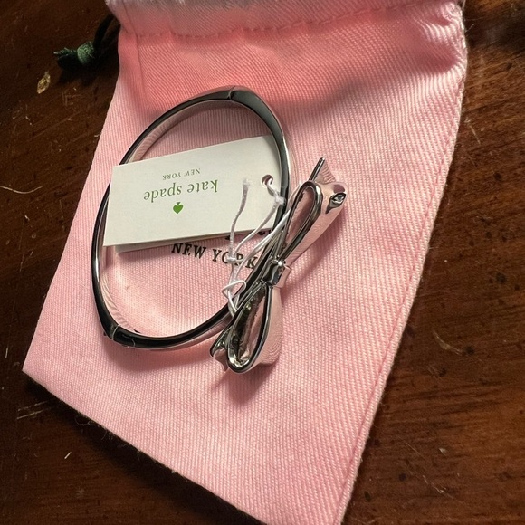kate spade Jewelry - Silver Kate Spade New York Love Notes Take A Bow Bangle Bracelet NWT